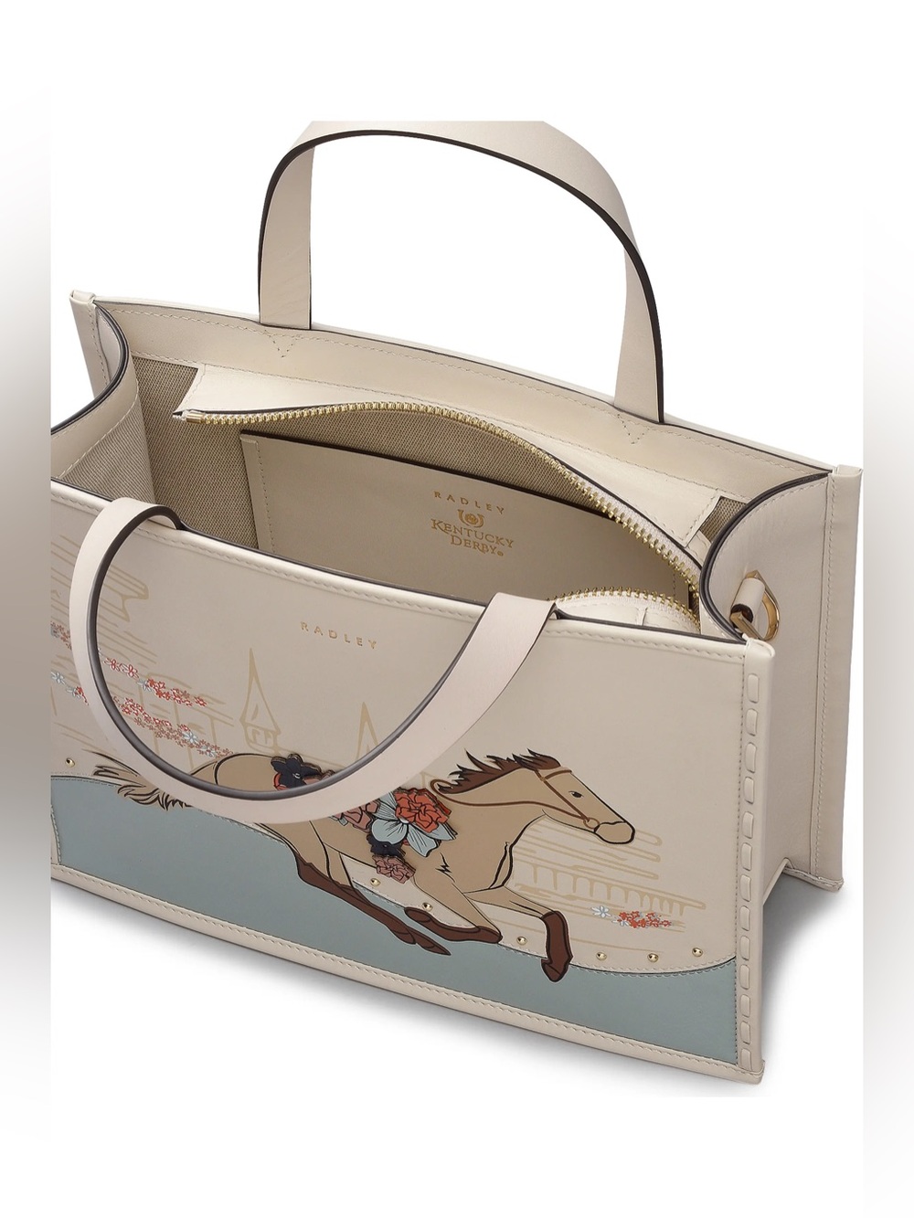 Radley London Kentucky Derby 2026 Collectible cream Tote Bag - Picture 3 of 8